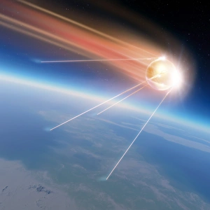 Soviet Space Technology Prints: Sputnik 1 satellite, computer artwork
