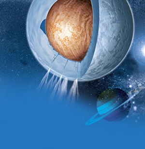 Cutaway Print of Enceladus' Interior
