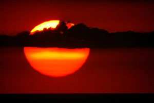 Cloudy Morning Landscape Prints: Sun rising behind clouds