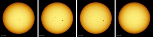 Sun with sunspots over four days Sun with sunspots over four days