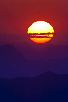 Mountain Range At Sunset Prints: Sunset over mountains