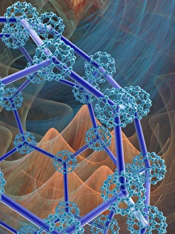 Super buckyball molecule, artwork F005/0793 Super buckyball molecule, artwork F005/0793