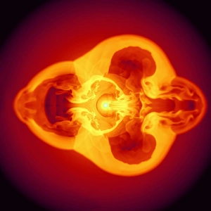 Neutron Star Formation Prints: Supernova explosion, computer simulation