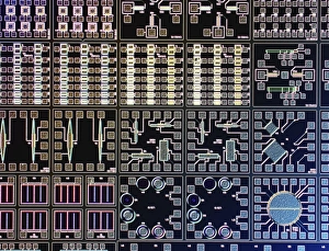 Light Micrograph Images Prints: Surface of microchip, light micrograph C018 / 6382