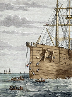 Historical Communication Technology Prints: Telegraph cable laying