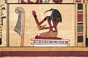 Egyptian Mythology Gods Prints: Thoth and the Feather of Law