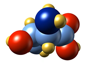 Amino Acid Structure Prints: Threonine, molecular model