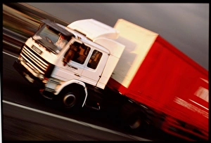 Time-exposure image of an articulated lorry Time-exposure image of an articulated lorry