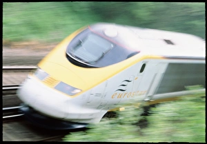 Time-exposure image of a Channel Tunnel train Time-exposure image of a Channel Tunnel train
