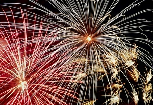 Time-exposure image of a firework display Time-exposure image of a firework display