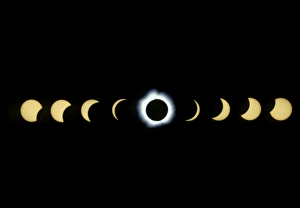 Timelapse image of a total solar eclipse Timelapse image of a total solar eclipse
