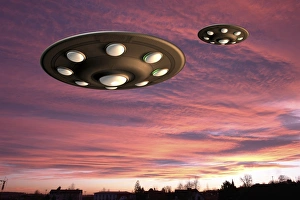 UFO Prints: Computer Artwork UFO Landing Print