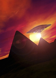 UFO over the pyramids, artwork F006/3609 UFO over the pyramids, artwork F006/3609