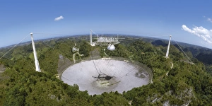 Upgraded Arecibo radio telescope with subreflector Upgraded Arecibo radio telescope with subreflector