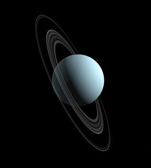 Gas Giant Planets Prints: Uranus from space, artwork C017 / 7372