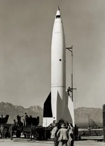 V-2 rocket before early US launch V-2 rocket before early US launch