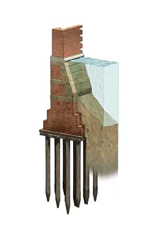 Venice building foundations, artwork C016/7703 Venice building foundations, artwork C016/7703