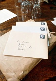 View of letters addressed to Darwin on his desk View of letters addressed to Darwin on his desk