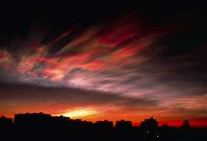 High Altitude Clouds Prints: View of a nacreous cloud at sunset