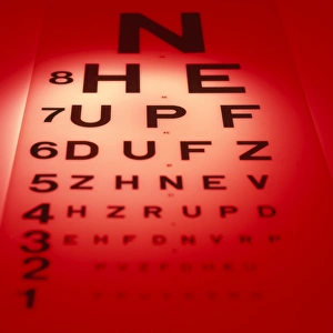 View of a Snellen eye test chart View of a Snellen eye test chart