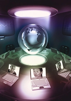 Global Communication Network Prints: Virtual office