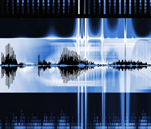 Images Dated 7th December 2004: Voice Recognition Print - Waveform Pattern Artwork