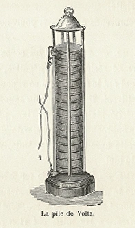 Images Dated 3rd September 2004: Historical Illustration of Volta's Battery Print