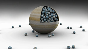 Gas Giant Planets Prints: Volume of Jupiter compared to Earth