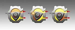 Images Dated 24th January 2014: Wankel Engine Principle Print