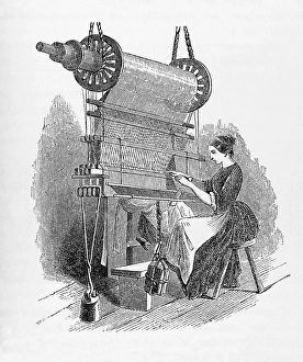 Industrial Revolution Prints: Weaving loom