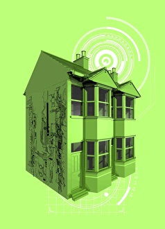 WiFi enabled home, conceptual artwork F006/8947 WiFi enabled home, conceptual artwork F006/8947