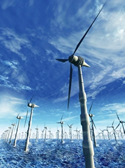 Green Electricity Production Prints: Wind power, artwork