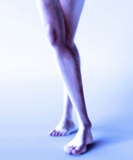 Computer-generated print of female legs