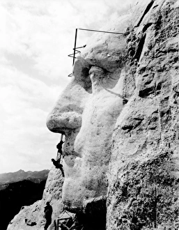 Mount Rushmore National Memorial Prints: Working on Mount Rushmore