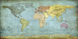 World Map Illustration Prints: World map