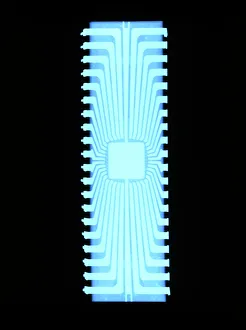 X-ray of a silicon chip from a teletext board X-ray of a silicon chip from a teletext board