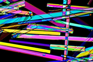 Polarised Light Microscopy Prints: Zeolite crystals, light micrograph