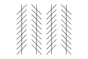 Prints of Zoellner illusion. The vertical lines are parallel but seem to be tilted. There are 2 theories as to why this is the case Images Dated 2004 August: Zoellner Illusion Print: Parallel Lines with Tilted Appearance