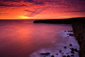 England, Tyne and Wear, South Shields. Sunrise over Frenchmans Bay near South Shields England, Tyne and Wear, South Shields. Sunrise over Frenchmans Bay near South Shields
