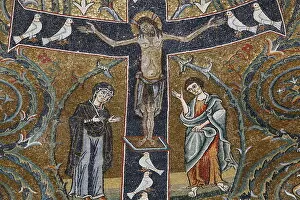 Images Dated 7th April 2007: The 12th century fresco of Christs triumph on the cross in San Clemente basilica