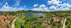 Related Images Collection: Aerial of the artificial lake near Zahoura, Northern Cameroon, Africa