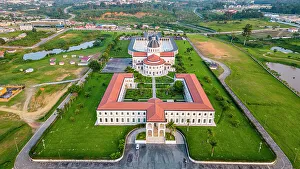 Aerial Print of the Basilica in Mongomo, Equatorial Guinea