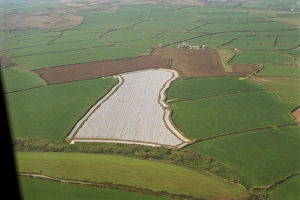 Uk Rural Scenery Prints: Aerial of Cornish fields, Cornwall, England, United Kingdom, Europe