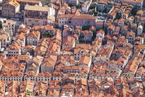 Croatia Collection: Aerial rooftop view of Dubrovnik Old Town, UNESCO World Heritage Site, Dubrovnik