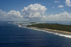 Aerial of Tikehau, Tuamotus, French Polynesia, Pacific Aerial of Tikehau, Tuamotus, French Polynesia, Pacific