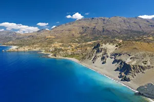 Aerial view of Agios Pavlos Beach on the island of Crete, Greek Islands, Greece, Europe Aerial view of Agios Pavlos Beach on the island of Crete, Greek Islands, Greece, Europe
