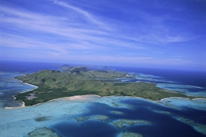 Aerial view of Yasawa Island, one of the driest parts of Fiji, Yasawa group Aerial view of Yasawa Island, one of the driest parts of Fiji, Yasawa group
