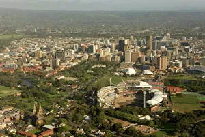 Air view of downtown Adelaide, South Australia, Australia, Pacific Air view of downtown Adelaide, South Australia, Australia, Pacific