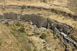 Ajanta Cave Complex Print, 5th Century BC Rock Carvings