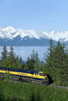 Alaska Railroad near Girdwood, Alaska, United States of America, North America Alaska Railroad near Girdwood, Alaska, United States of America, North America